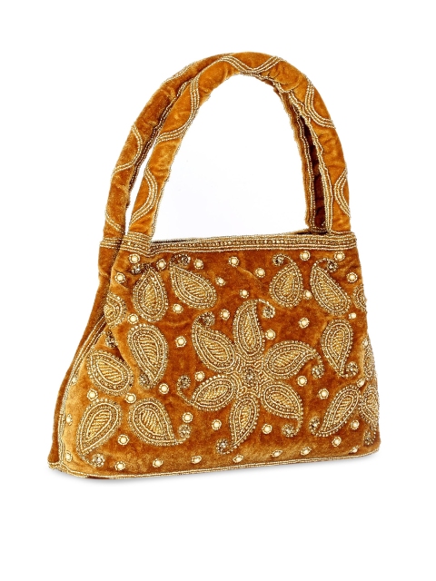 

LELYS Gold-Toned Printed Structured Shoulder Bag with Applique