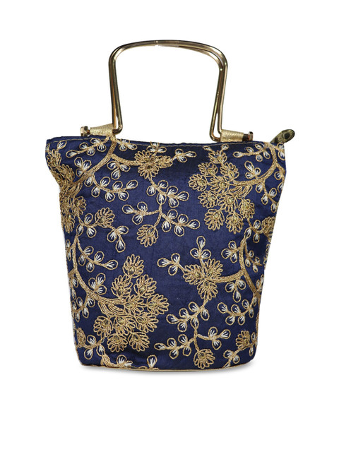 

LELYS Blue Ethnic Motifs Printed Oversized Bucket Tote Bag