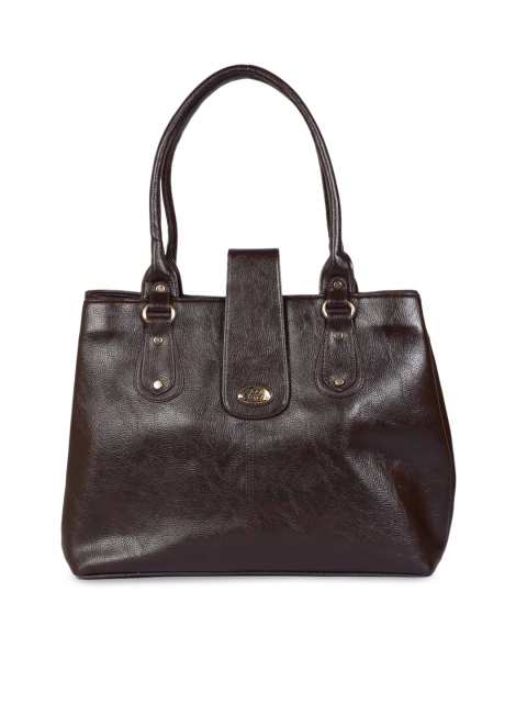 

LELYS Brown Leather Shopper Shoulder Bag with Quilted