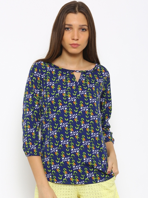 

Honey by Pantaloons Women Navy Printed Top, Navy blue