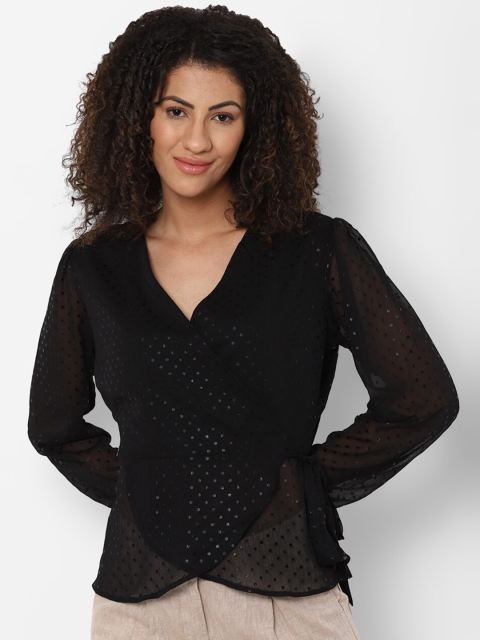 

Allen Solly Woman Black Wrap Top