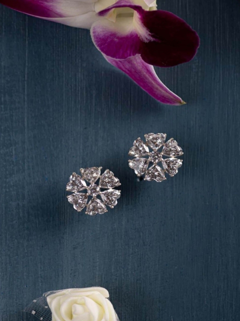 

Hiara Jewels Silver-Toned Contemporary Studs Earrings