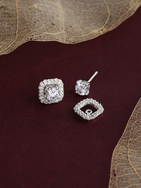 

Hiara Jewels Silver-Toned Contemporary Studs Earrings