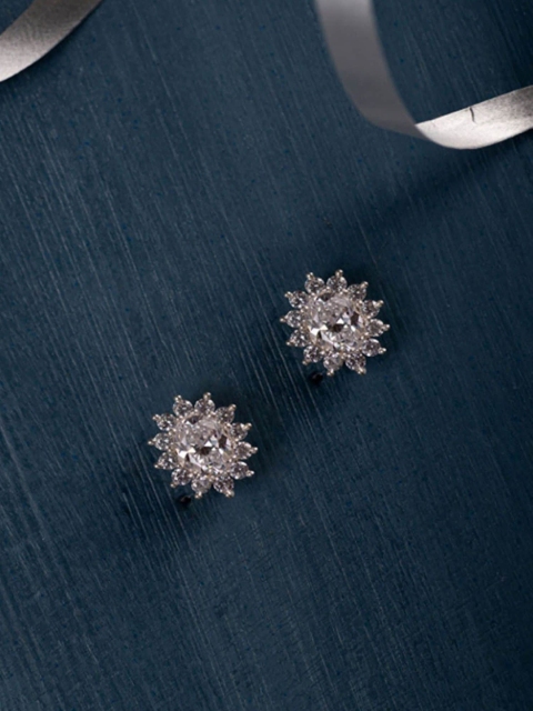 

Hiara Jewels Silver-Toned Contemporary Studs Earrings