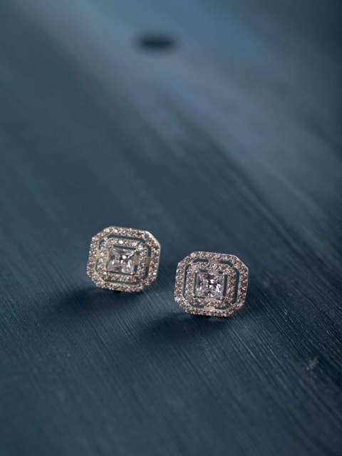 

Hiara Jewels Silver-Toned Contemporary Studs Earrings