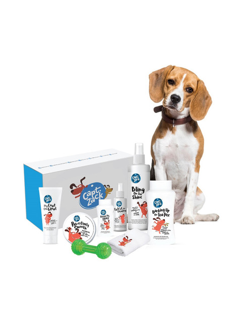 

Captain Zack The Beagle Groom Box Ultimate 8-in-1 Head-to-Paw Groom-Kit, White