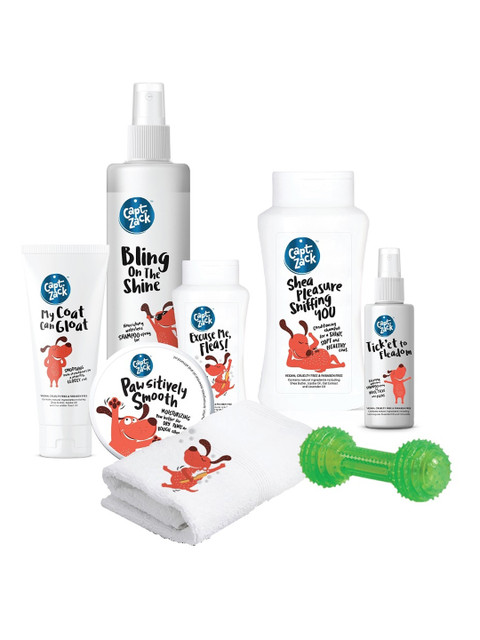 

Captain Zack The Golden Retriever Box Groom Box Ultimate 8-in-1 Head-to-Paw Groom-Kit, White