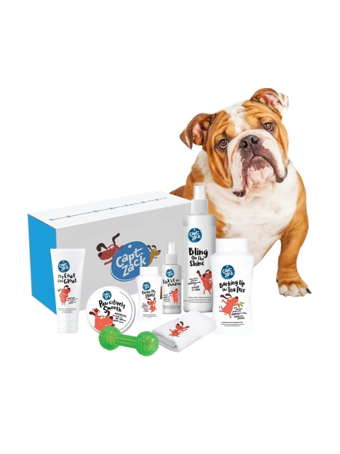 

Captain Zack The Bulldog Groom Box Ultimate 8-in-1 Head-to-Paw Groom-Kit, White