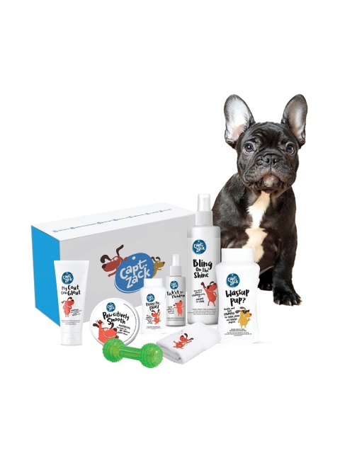 

Captain Zack The French Bull Dog Groom Box Ultimate 8-in-1 Head-to-Paw Groom-Kit, White