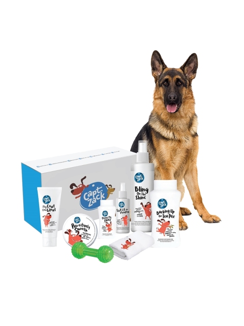 

Captain Zack The German Shepherd Groom Box Ultimate 8-in-1 Head-to-Paw Groom-Kit, White