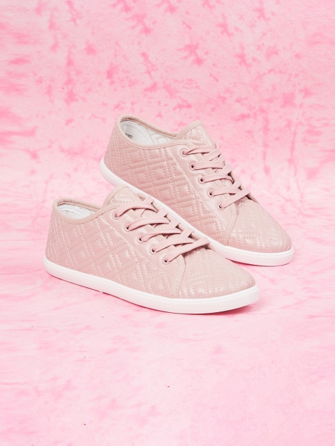 

max Women Pink Textured Sneakers