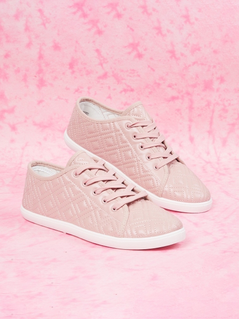 

max Women Pink Textured PU Sneakers