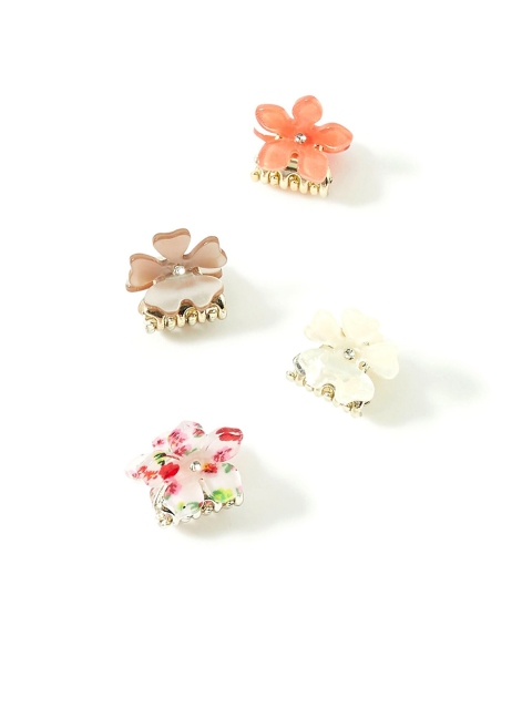 

Accessorize Women Set of 4 Pink & Orange Claw Clip