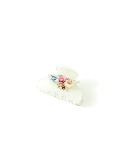 

Accessorize Women Cream & Pink Floral Spiral Claw Clip
