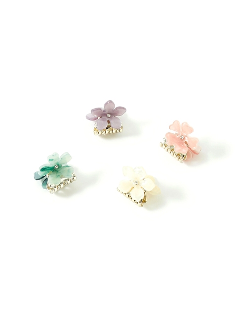 

Accessorize Women Set Of 4 Floral Hair Claw Clips, Purple