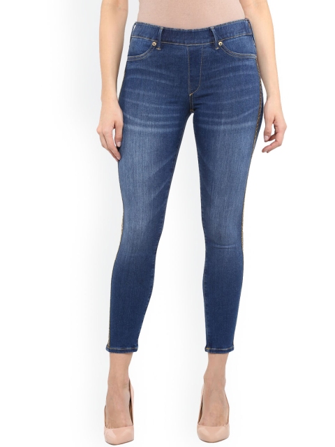 

True Religion Women Blue Light Fade Cotton Jeans
