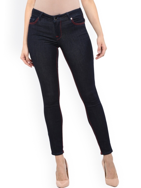 

True Religion Women Navy Blue Pure Cotton Jeans