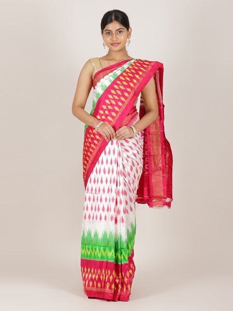 

Pothys Pink & White Pure Silk Saree