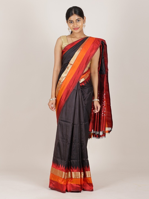 

Pothys Black & Red Zari Pure Silk Saree