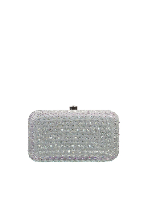 

Metro Silver-Toned Embellished Box Clutch