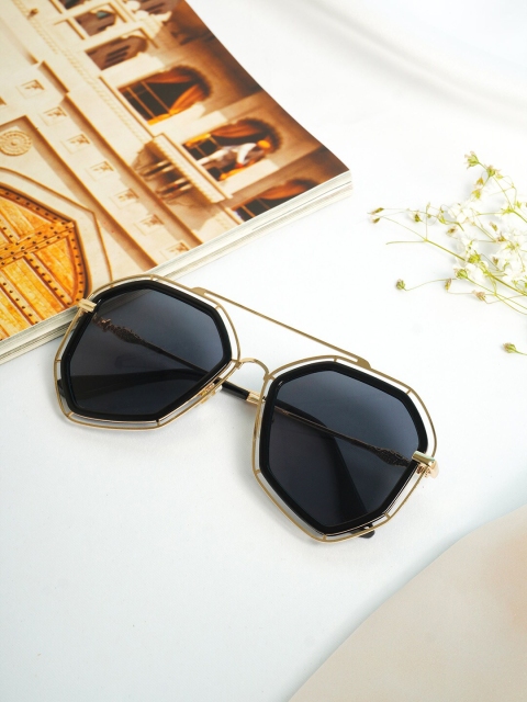 

Ferosh Unisex Black Lens & Gold-Toned Square Sunglasses MARSU-1004