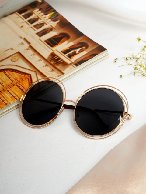 

Ferosh Unisex Black Lens & Gold-Toned Round Sunglasses MARSU-1010