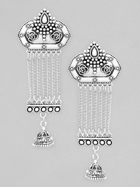 

Anouk Silver-Toned Contemporary Chandbalis Earrings