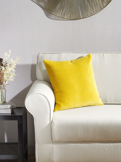 

Pure Home and Living Yellow Velvet 18"x18" Square Cushion Covers