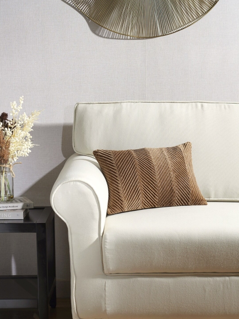 

Pure Home and Living Brown Geometric Velvet Rectangle Cushion Cover