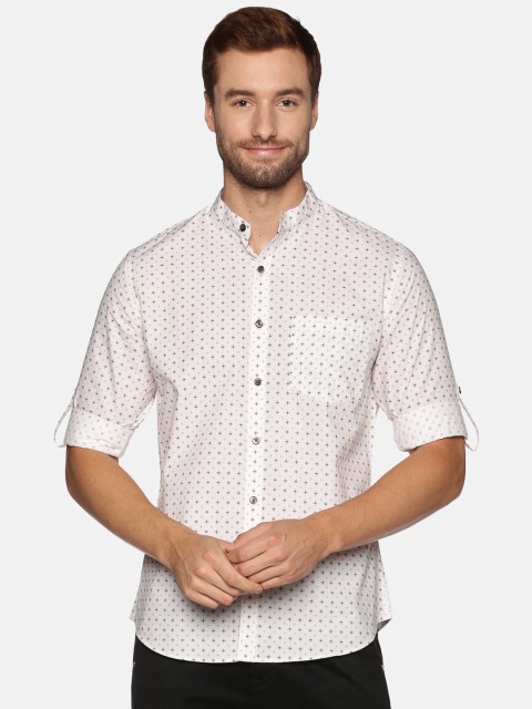 

DON VINO Men White Relaxed Regular Fit Printed Cotton Casual Shirt