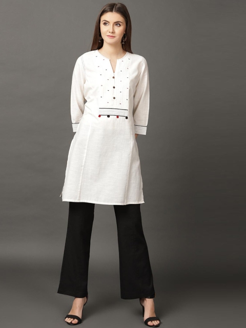 

Lakshita Women White Flared Sleeves Gotta Patti Kurta