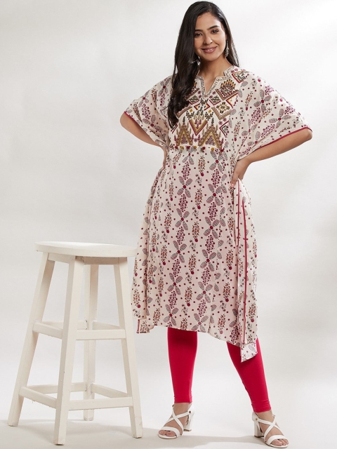 

Lakshita Women Pink Ethnic Motifs Printed Flared Sleeves Kurta