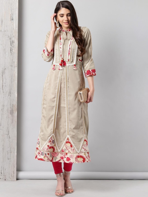 

Lakshita Women Green Printed Thread Work Kurta