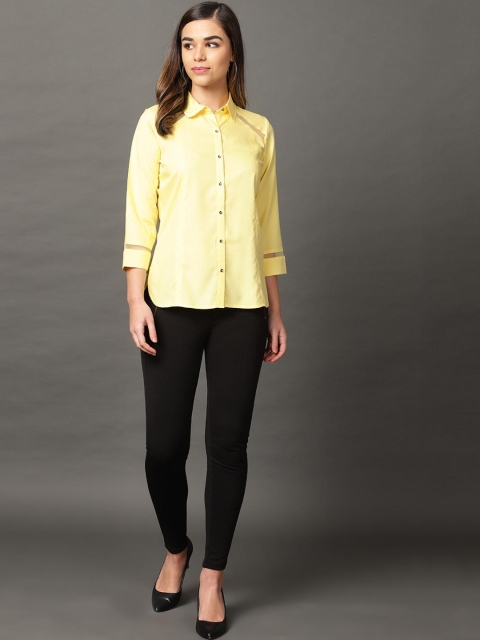

Lakshita Women Yellow Cold-Shoulder Sleeves Thread Work Kurta