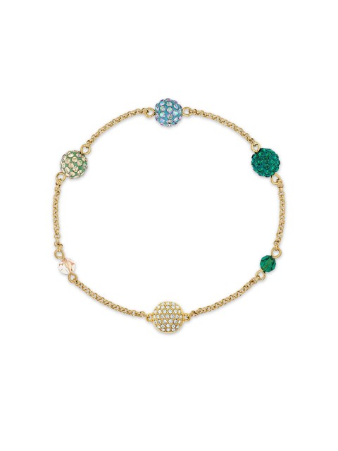 

SWAROVSKI Women Green & Gold-Toned Crystals Link Bracelet
