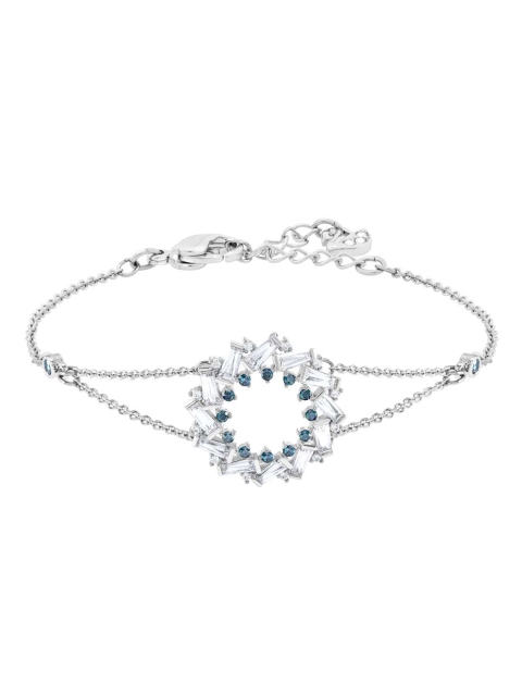 

SWAROVSKI Women White Crystals Rhodium-Plated Wraparound Bracelet