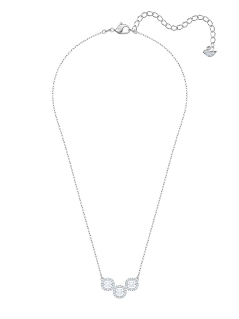 

SWAROVSKI Silver-Toned & White Crystals Rhodium-Plated Necklace