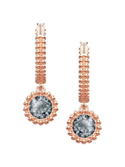 

SWAROVSKI Rose Gold-Plated & Grey Circular Hoop Earrings