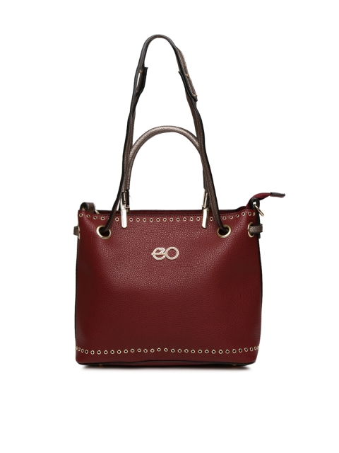

E2O Maroon Shoulder Bag with Metallic Eyelets