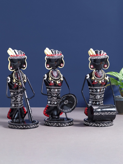 

Golden Peacock Black Tribal Art Design Musician Showpieces