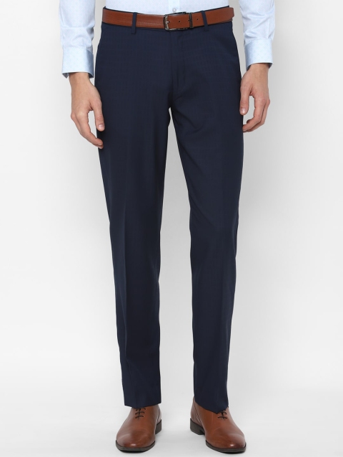

Louis Philippe Men Navy Blue Mid-Rise Formal Trousers