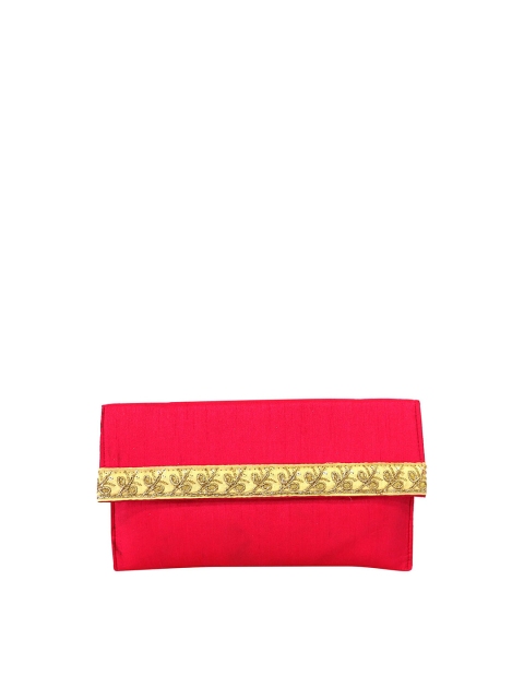 

LELYS Pink & Gold-Toned Embellished Purse Clutch