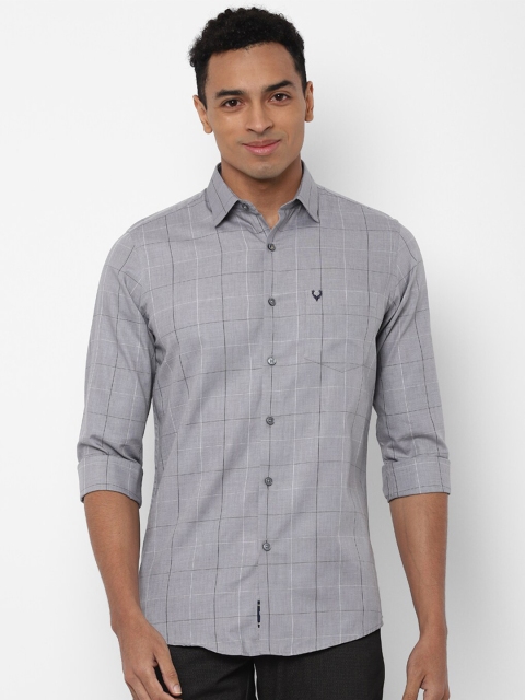

Allen Solly Men Grey Windowpane Checks Checked Slim Fit Casual Shirt
