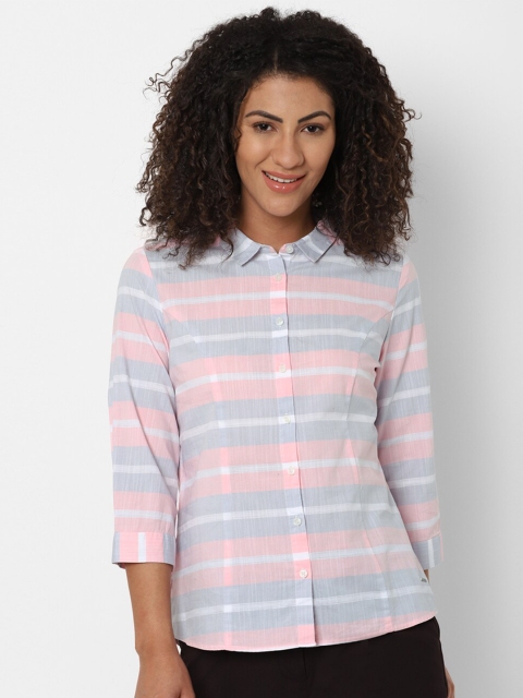

Allen Solly Woman Women Multicoloured Horizontal Stripes Striped Casual Shirt, Multi