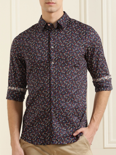 

PS By Paul Smith Men Blue Floral Printed Cotton Casual Shirt