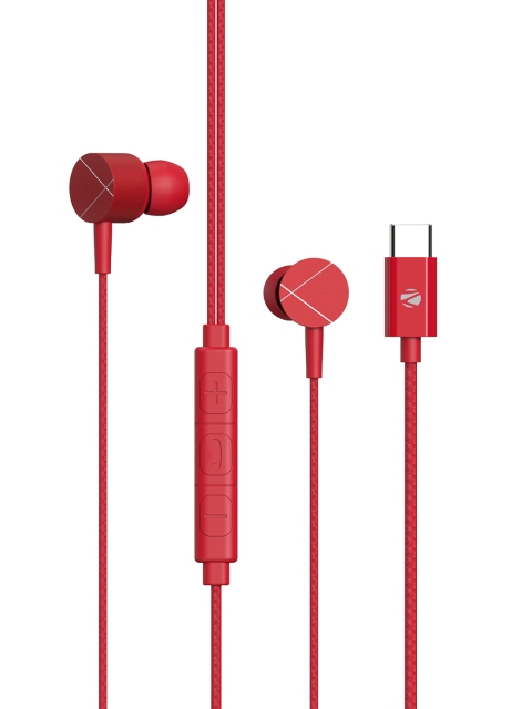 

ZEBRONICS Zeb-Buds C2 Red Solid In-Ear Type C Wired Earphones