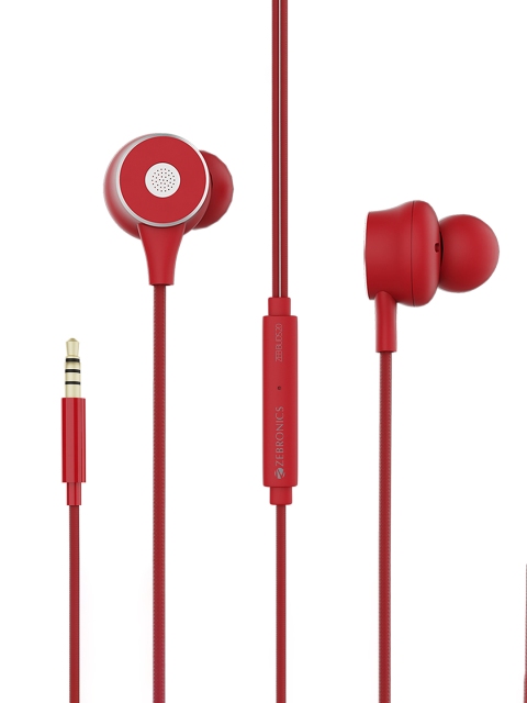 

Zebronics Unisex Zeb Buds 20 Stereo Earphone with Mic, Red