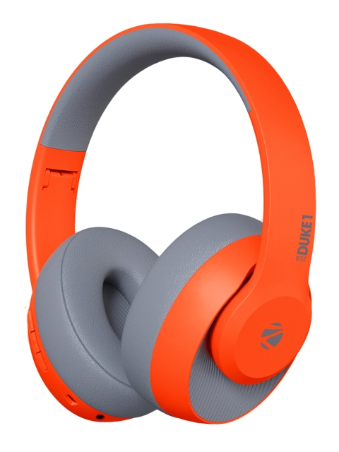 

ZEBRONICS Zeb-DUKE1 Wireless Bluetooth 5.0 Over The Ear Headphone -Orange & Grey