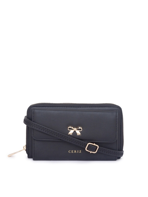 

CERIZ Women Black Zip Around Wallet