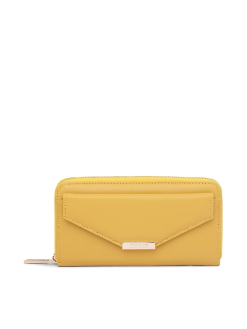 

CERIZ Women Yellow Zip Around Wallet